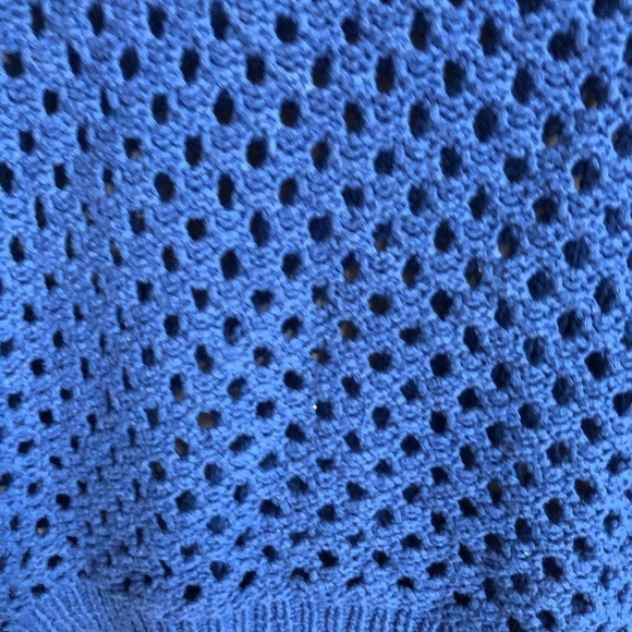 Garnet Hill Blue Open Knit Sweater - Picture 2 of 8